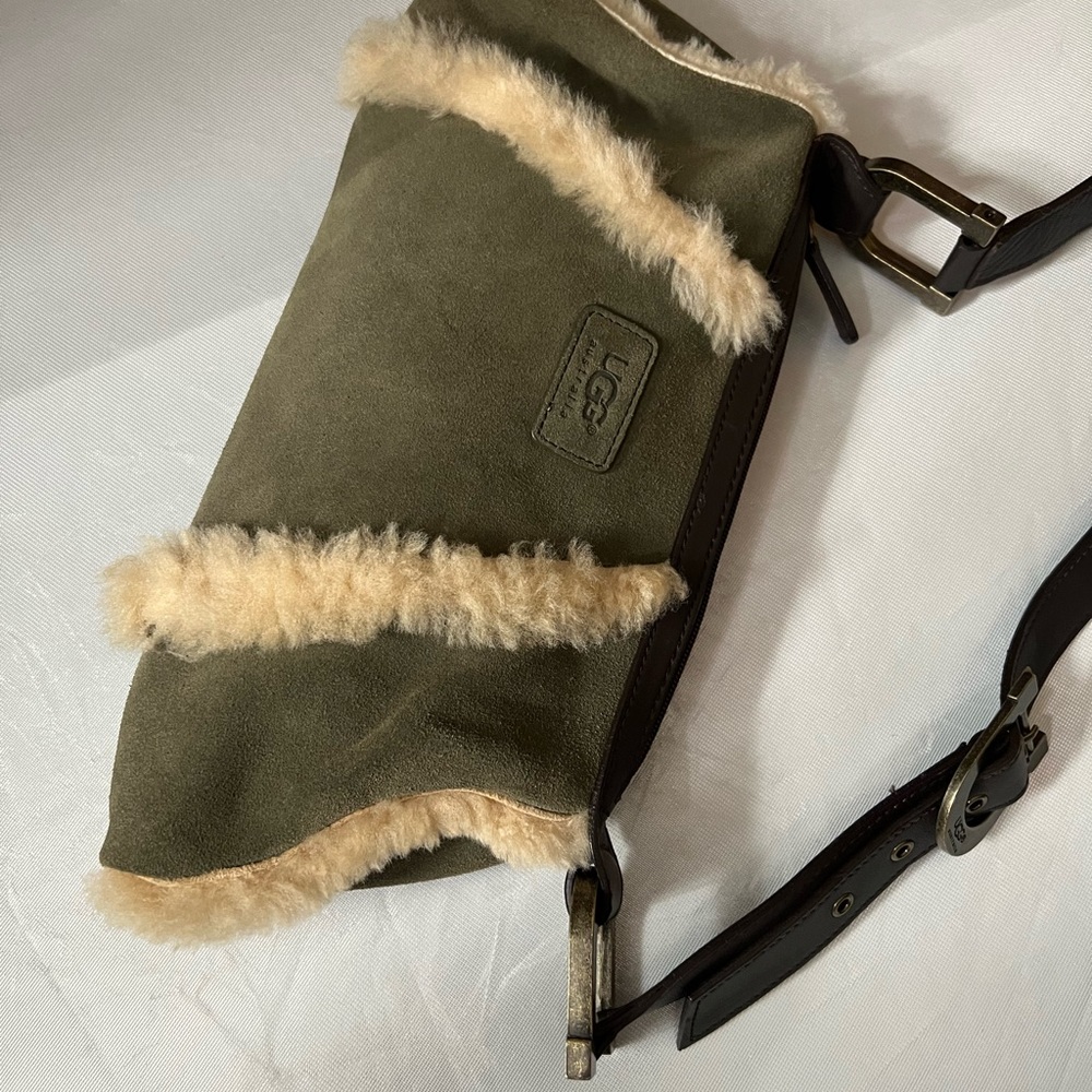 UGG Green and Cream Purse